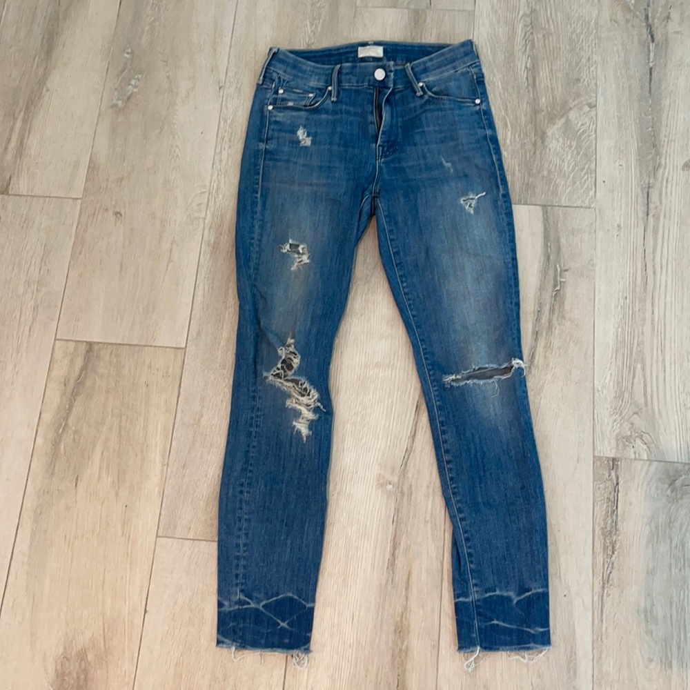 MOTHER Distressed Skinny Jeans